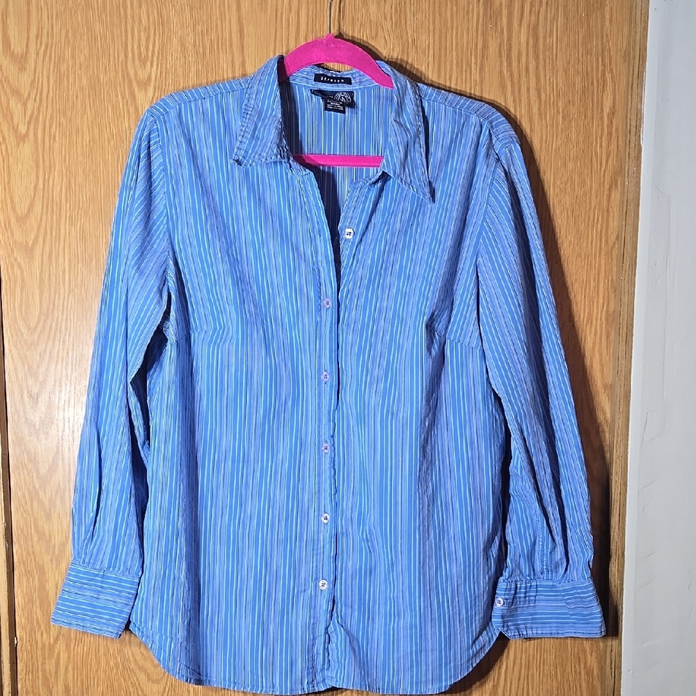 Izod Blue Striped Men's Shirt